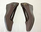 Unisa Womens Wedge Heels Size 8.5M Black Patent Buckle Accents 