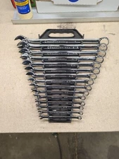 GearWrench 81918 15pc 12pt SAE Long Pattern Combo Wrench Set w/ Wrench Rack