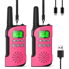 AWANFI 2 Pack Walkie Talkies for Kids Rechargeable, Long Range Walkie Talkie Set