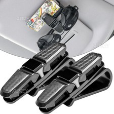 2x Brillenhalter Sonnenbrillen Brillenhalterung Tickets Clip Auto Sonnenblende~