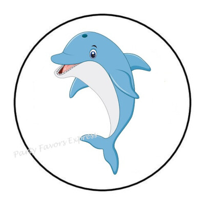 10cm Auto-Aufkleber Sticker Cute Dolphin bunt Rund R3383