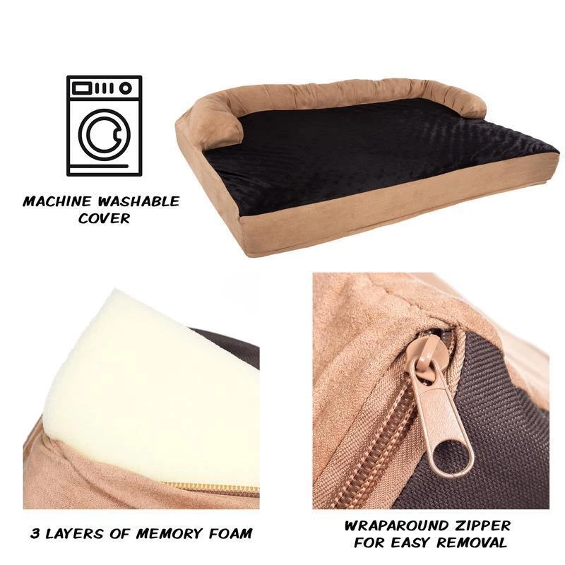 Orthopedic Memory Foam Pet Bed Large Triple Layer Washable Dog Sofa Non-Skid New - Image 4 of 4