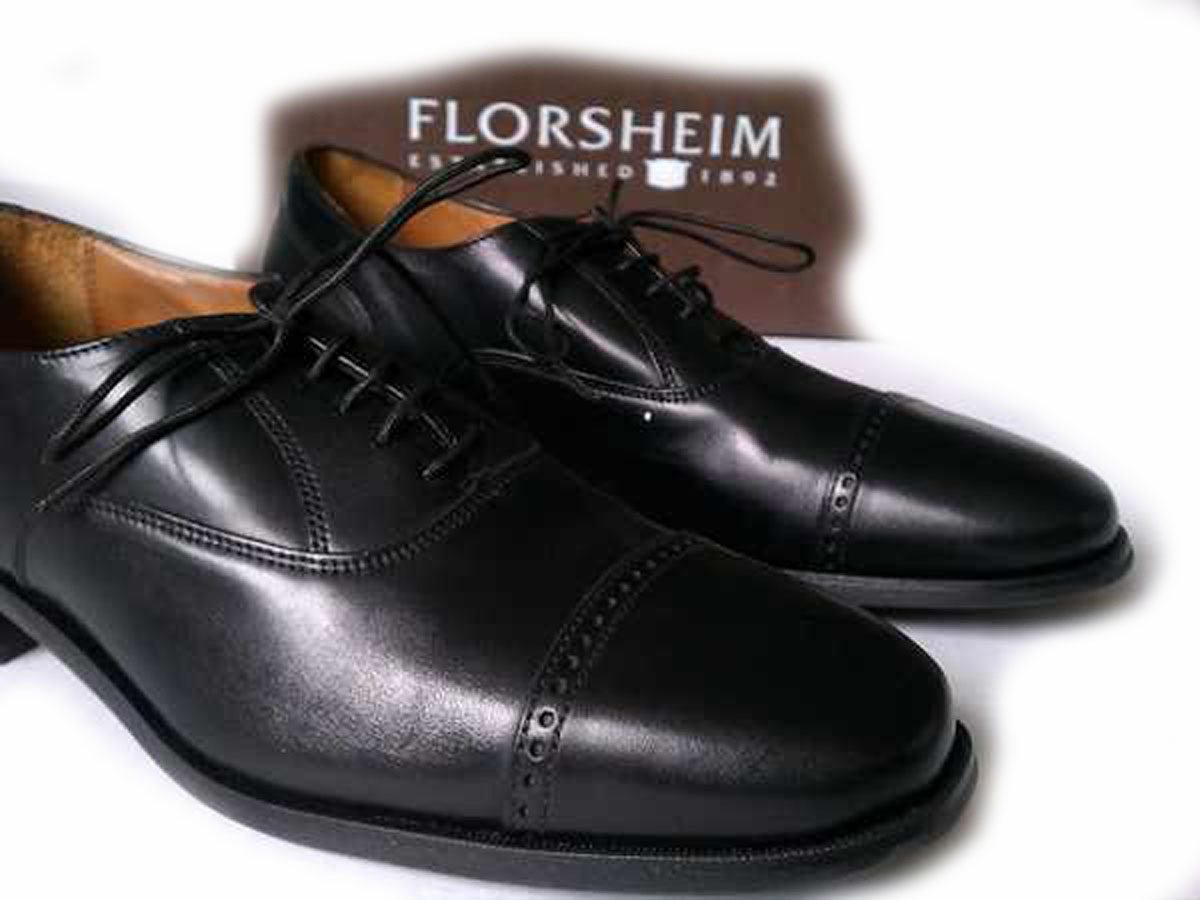 FLORSHEIM Black Leather Cap Toe Oxford Dress Shoes Men\'s 8.5 VGC Florsheim Francisco Cap-Toe Oxfords, Black | Dress Shoes  main image 3