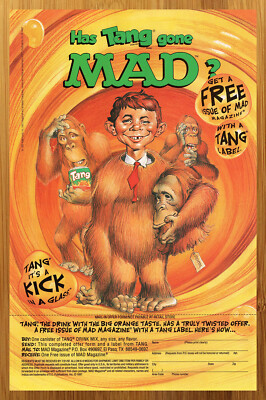 1997 Tang Drink Mix Print Ad/Poster Mad Magazine Alfred E Neuman Pop Art 90s