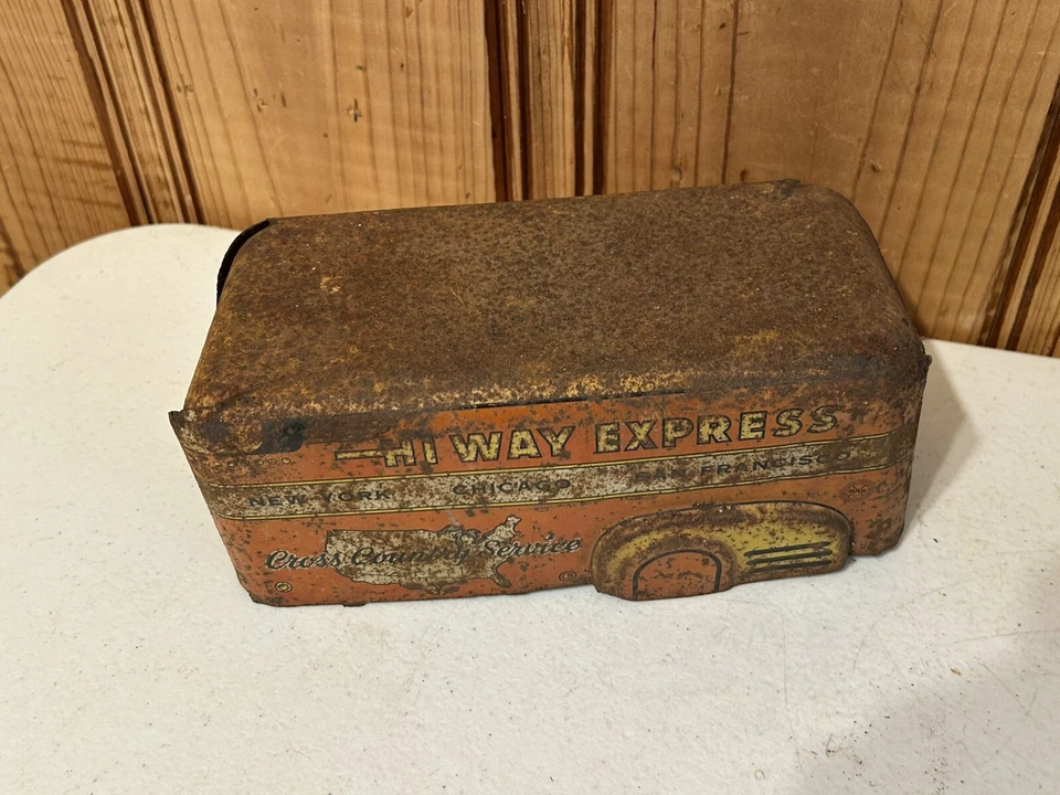 Винтажная жестяная задняя панель грузовика Louis Marx HI Way Express только G3 - Изображение 3 из 4