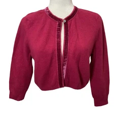 New Sarsaparilla Large Cardigan Sweater Nylon Angora Lambswool Blend