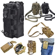 Tactical EDC Molle Waist Pouch Phone Holster With Shoulder Strap Camping Hiking