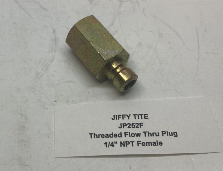 Threaded Flow Through Plug JIFFY TITE JP252F Threaded Flow Thru Plug (1/4