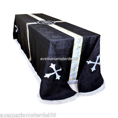 Black Funeral Pall Size: 8' x 12' Latin Requiem Mass Traditional Catholic Lined