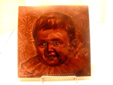 AETCO American Encaustic Tile Company Art Pottery Portrait Tile Artist Signed