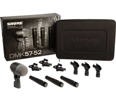 Shure DMK57-52 Drum Microphone Kit, Mic Pack with 3x SM57 and 1x
