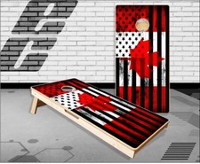 Canadian American Flag Grunge Cornhole Boards Bean Bag Toss Game