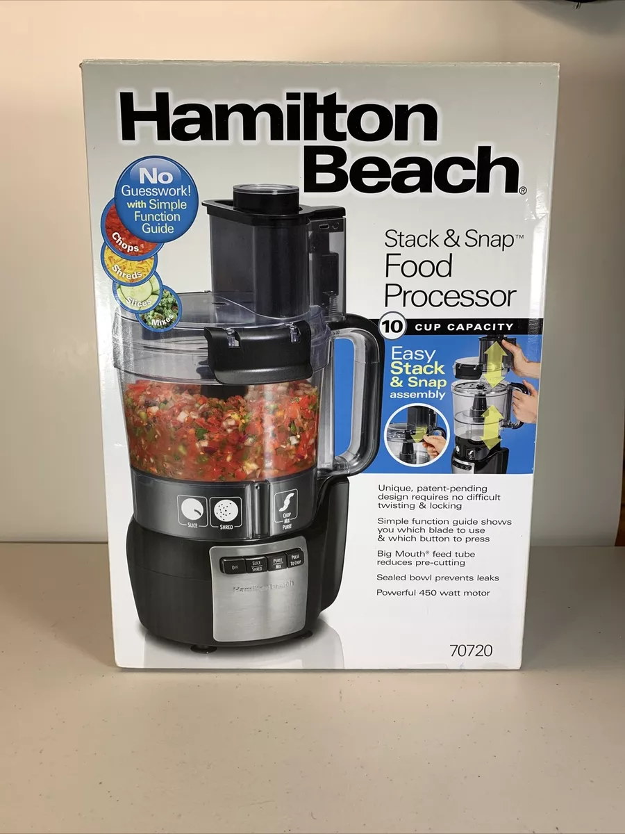 Hamilton Beach 10-Cup Stack & Snap Food Processor with Big Mouth