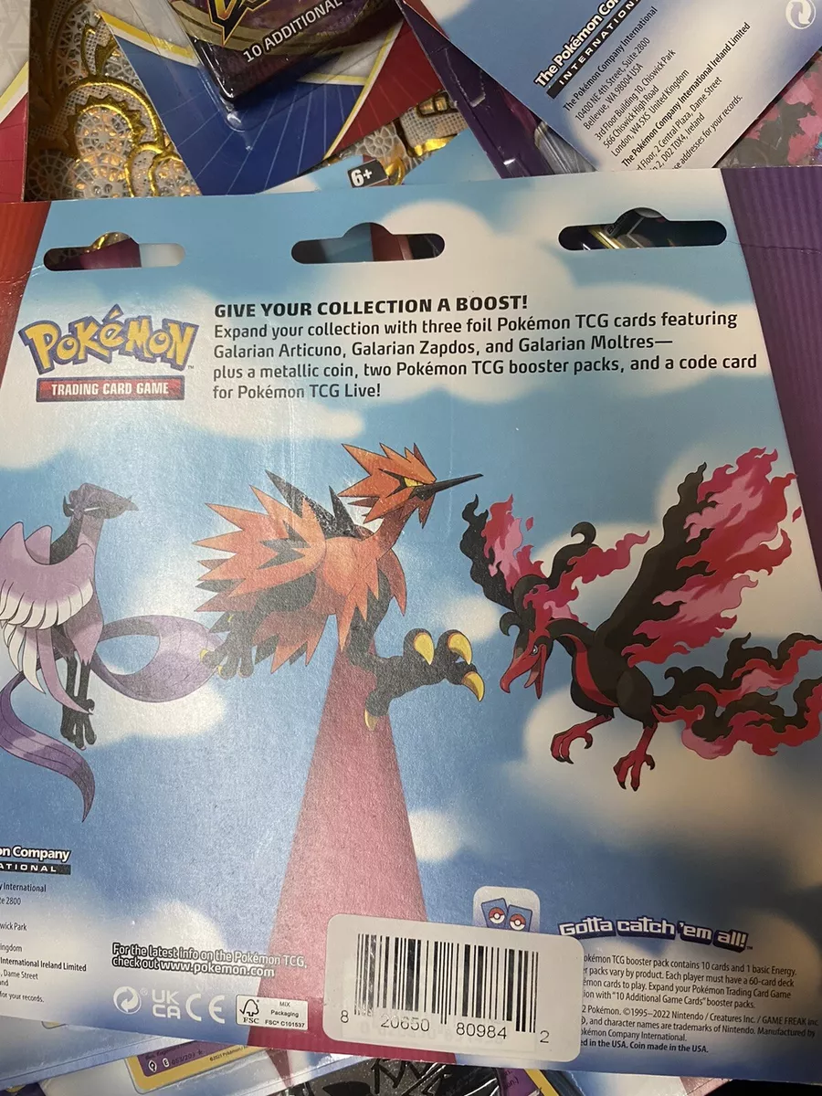 Pokémon TCG: Articuno, Zapdos & Moltres Cards with 2 Booster Packs & Coin