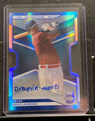 Braylin Morel 2023 Elite Extra Aspirations Die-Cut Auto #69/76 - Rangers