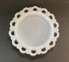 Vintage Milk Glass Open Lace Plate - 8" EUC