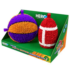 NEW HERO SHAGGY DOGZ SPORTZ BALLS, SHAKE ME I GIGGLE, 2 PACK PLUSH TOY FOR DOGS