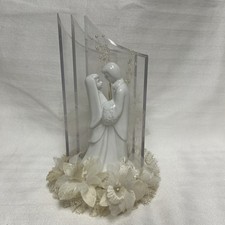 VTG Bride Groom Wedding Cake Topper White Porcelain 5 Figurine 8 Total