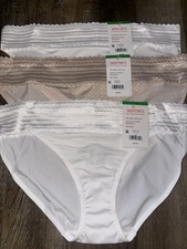 Warners  Womens Bikini Underwear Panties Polyester Blend 3-Pair Lace  L/7