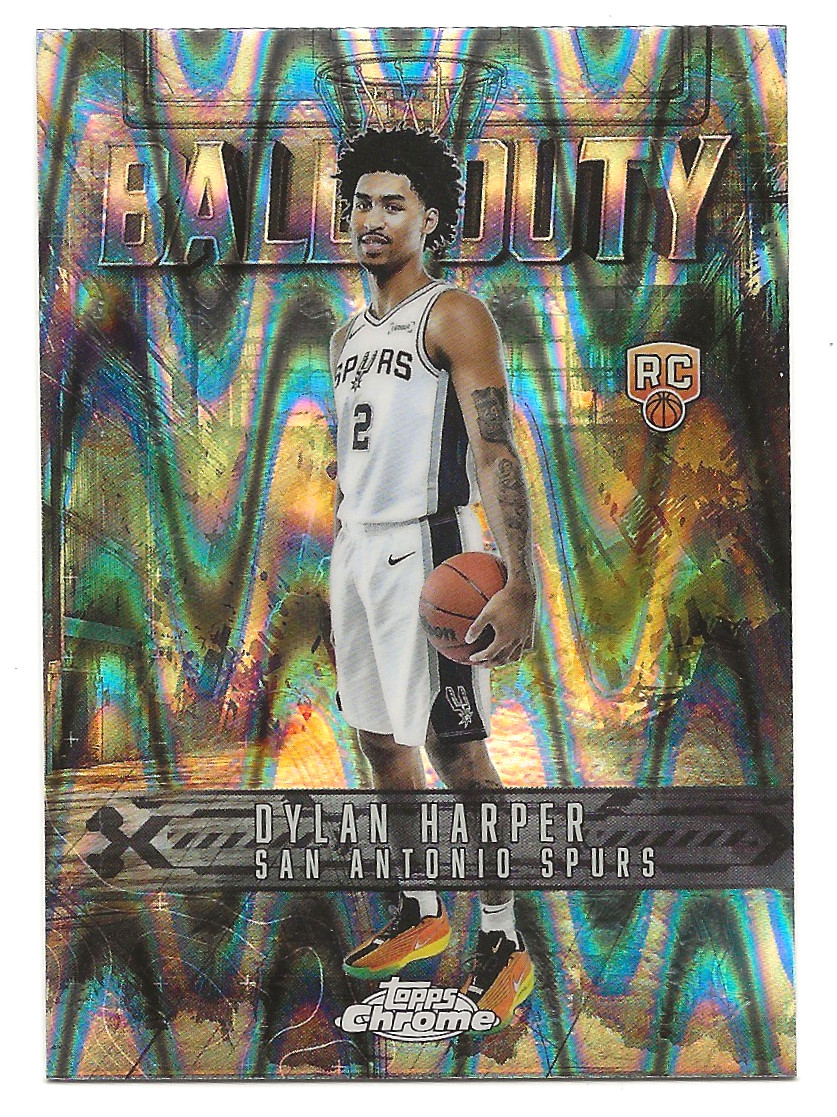 2025 Topps Chrome #BD-22 Dylan Happer (RC Wave Ref) Spurs