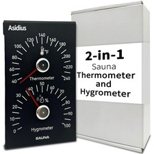 Sauna Thermometer Fahrenheit, 2-in-1 Sauna Hygrometer and Thermometer in Premium