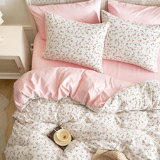- Floral Comforter Set, Coquette Cottagecore Aesthetic Cute Flower Pattern for W