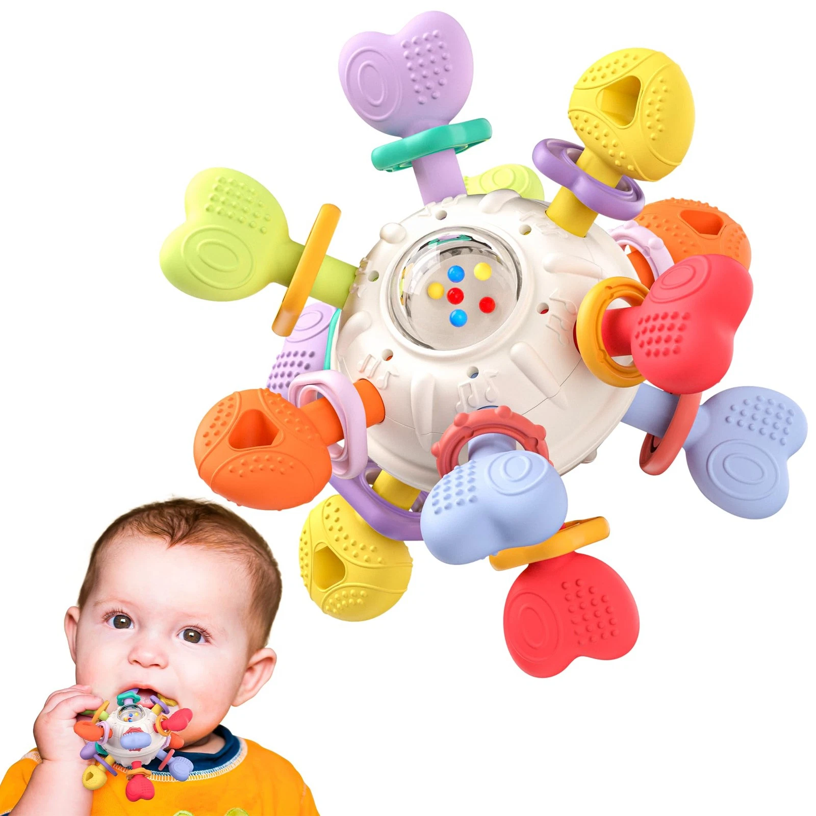 Baby Silicone Teething Toys - Safe, Multi-Functional Medium, Warm Color
Opens in a new window or tab