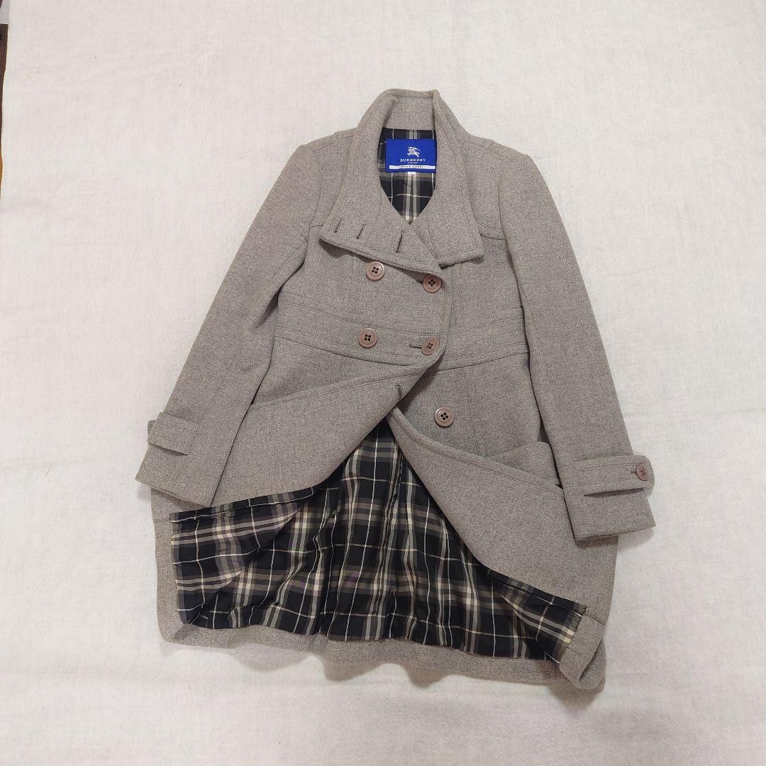 BURBERRY BLUE LABEL Nova Check Trench Coat Women Size 38 Gray From Japan thumbnail 22