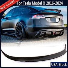 For Tesla Model X 2016-2024 Real Carbon Fiber Rear Trunk Boot Lid Spoiler Wing