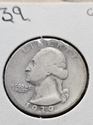 1939 Washington Quarter 25C Silver Circulated Business Strike Uncertified