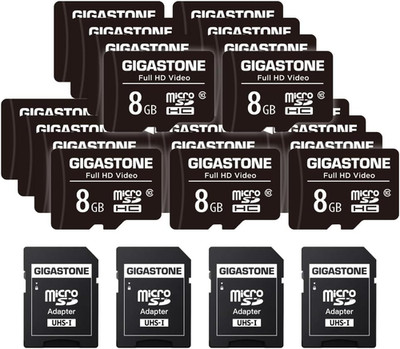 8GB Micro SD Card 20-Pack, Full HD Video, Surveillance Security Cam Action Camer