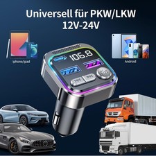 Bluetooth Adapter Auto, FM Transmitter, USB C QC PD, Freisprechanlage, MP3 Musik