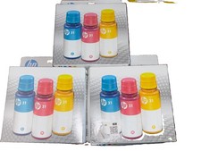  3 Genuine HP 31 3-Pack Cyan, Magenta Yellow Ink Bottles 9C228AN EXP 11/2025