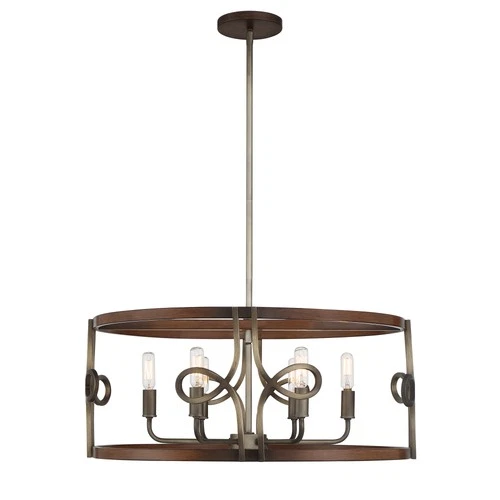 Minka Lavery 2696 Yorkville 6 Light 24"W Pendant - Aged Darkwood / Silver Pati - Picture 3 of 4