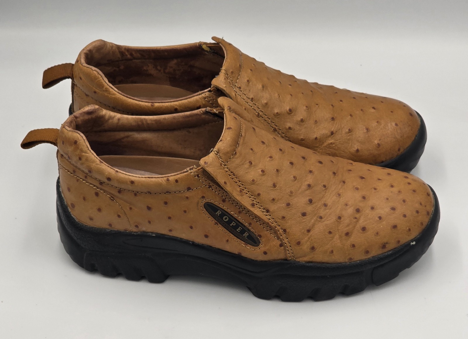 Roper Men's 9 Leather Performance Slip-On Ostrich… - image 4