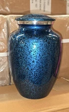 Cremation Urn for Human Ashes - Deep Blue Sea Medium Size 115 Cu In Keepsake