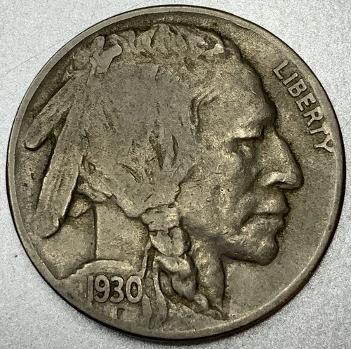 1930-S Buffalo Nickel 5C 5 Cents San Francisco Mint F/VF Fine - Very Fine ST266