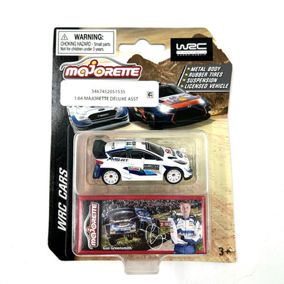 2023 Majorette 'WRC Cars' ''Ford Fiesta WRC'' White, w/storage Box, Gus Greensmith