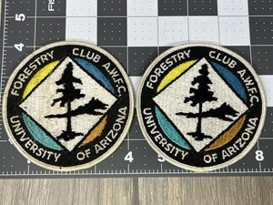 Lot Of 2 VTG Patches Forestry Club A.W.F.C. University Of Arizona
