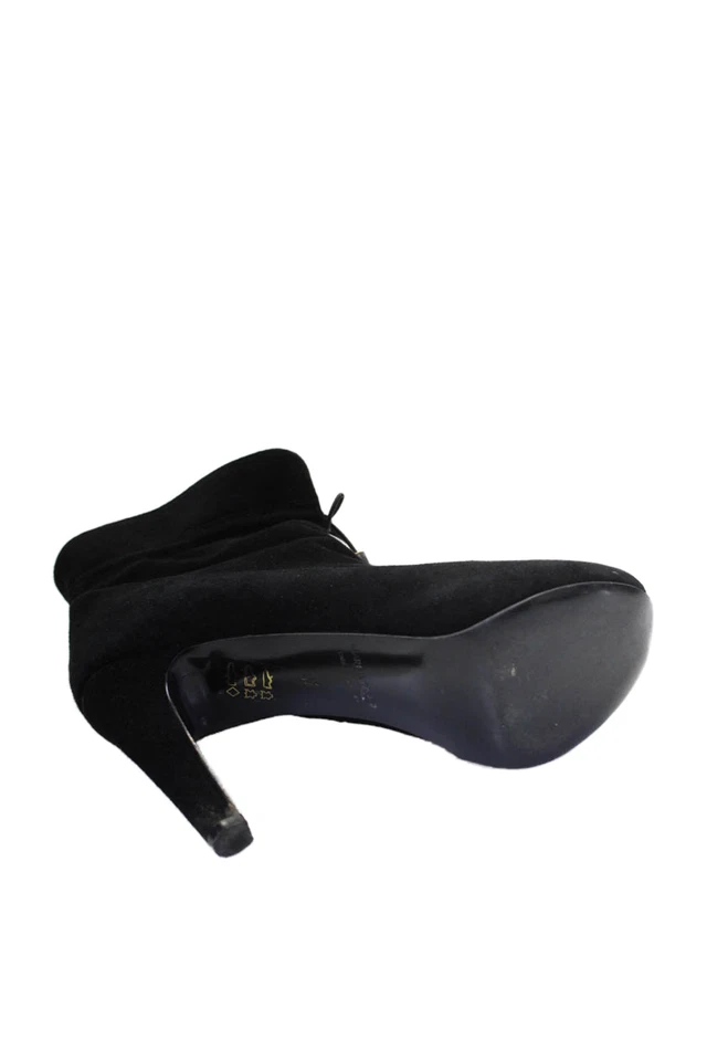 Botines de tacón pulóver con cordones forrados punta abierta para mujer Marina Rinaldi negros talla EUR Foto 4 de 4