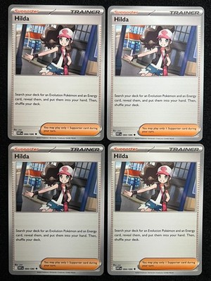 4x Hilda 084/086 Playset Uncommon White Flare Pokemon NM