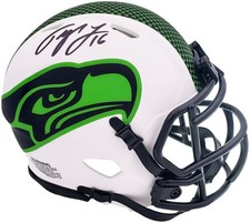 Tyler Lockett Signed Seahawks Lunar Eclipse White Speed Mini Helmet MCS Holo