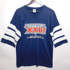 Vintage Original 1989 SUPER BOWL XXIII Logo 7 NFL 49ers Bengals Jersey Shirt XL