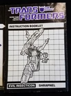 Vintage 1985 Transformers G1 Evil Insecticon Shrapnel Instruction Booklet