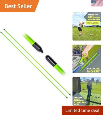 Compact Foldable Golf Alignment Sticks - 48 Inches, Ideal for All Skill Levels