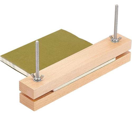 Pressa per rilegatura in legno di faggio 9,8 x 1,5 pollici grande strumento per rilegatura libri libro portatile