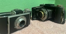Vintage Kodak Flash Bantam Bantam Series Folding Camera duo set leather straps  