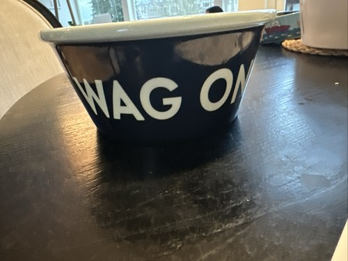 Life Is Good Wag On Dog Bowl 7D Preowned Excellent Blues