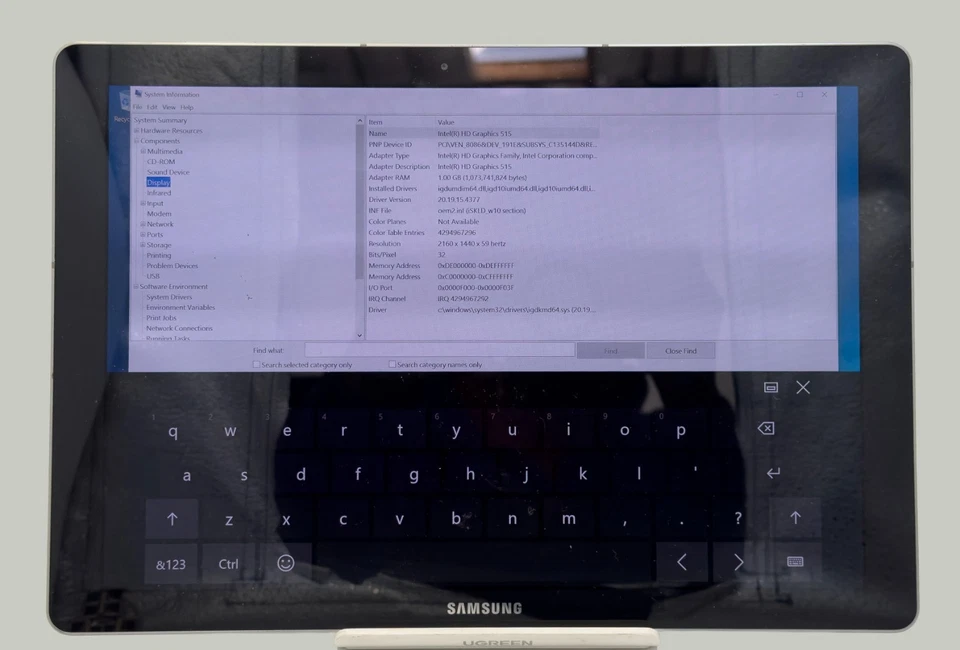 Samsung Galaxy TabPro S SM-W700 128GB 4GB RAM m3-6Y30@0.90GHz 1.51Ghz- Wind 10 Foto 3 de 4
