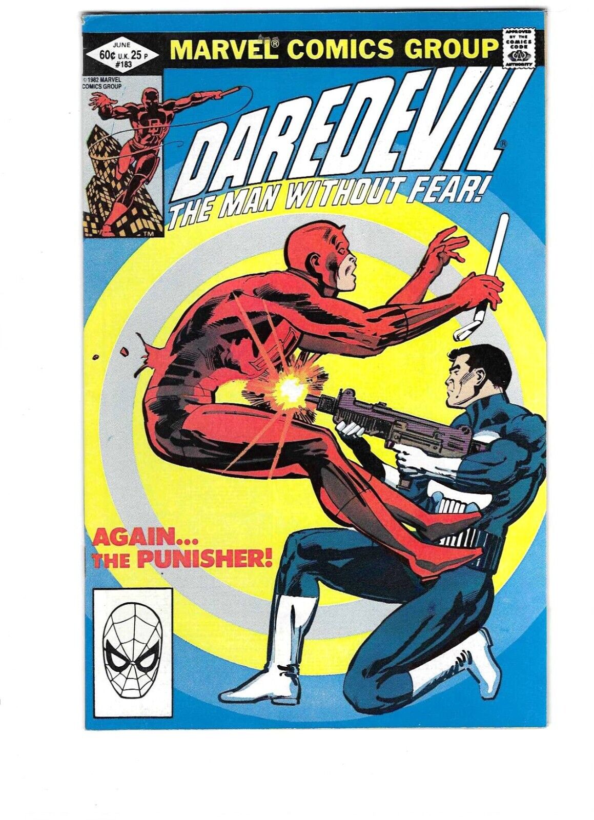 Daredevil #183,  1982 Marvel 1st Daredevil vs. Punisher Frank Miller, VF 8.0